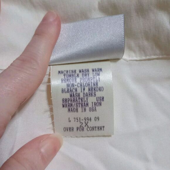 Joan Steele Floral Shirt Size 2X Plus Embroidered Collar Short Sleeve VTG Womens - Picture 7 of 9